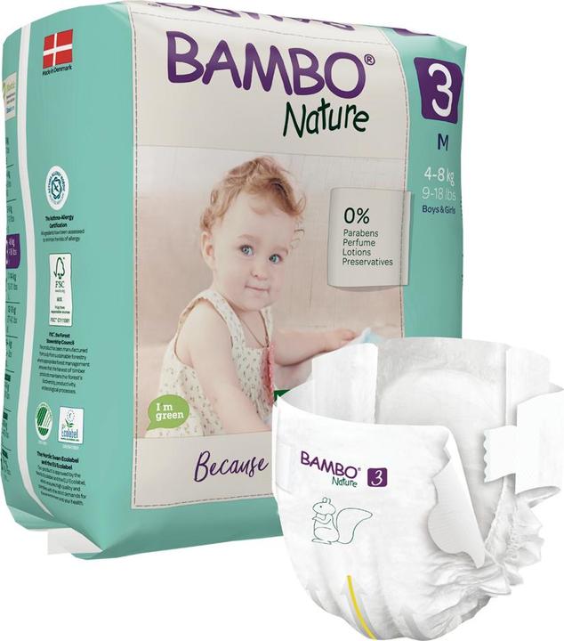 Actual product image Bambo Organic diapers Midi (Size 3, Pack, 28 Piece)