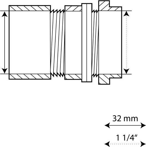 Actual product image Koi-Breeder PVC-U clamp feedthrough