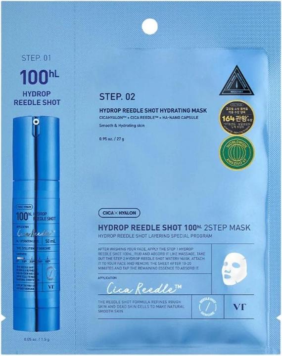 Actual product image VT Cosmetics Hydrop Reedle Shot 100hl 2step Mask - 1pc (100 ml)