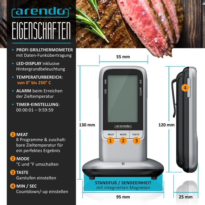 Produktbild Arendo Grillthermometer
