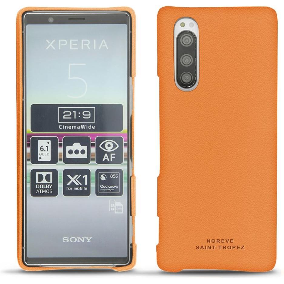 Noreve Lederschutzhülle (Sony Xperia 5), Smartphone Hülle, Orange