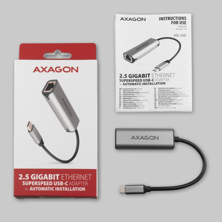 Image du produit Axagon ADE-25RC (USB-C, RJ45 2.5 Gigabit Ethernet (1x))