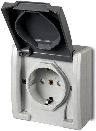 Actual product image Elektro-Plast PLUG SOCKET AQUANT 1244-10 GREY