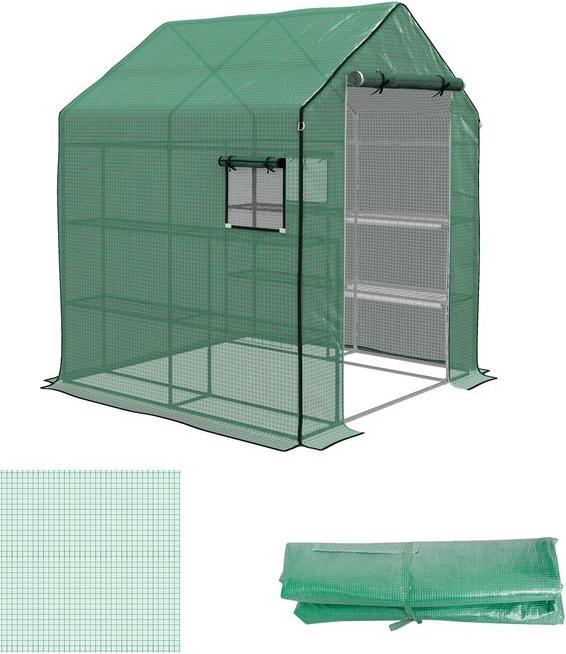 Produktbild Swisshandel24 Ersatzfolie Gewächshausfolie, Seitenfenster, Rolltür, PE-Folie, Grün, 140 x 143 x 190 cm