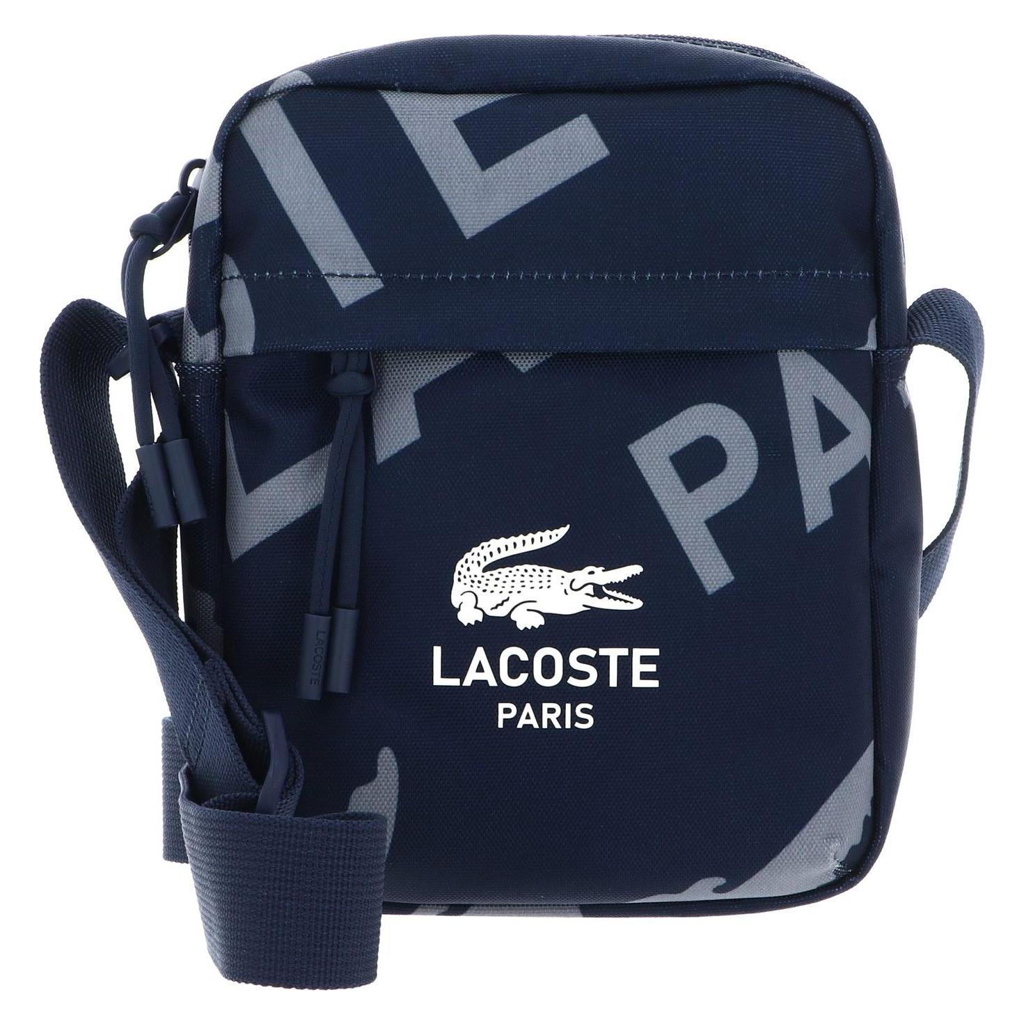 Lacoste, Unisex, Handtasche, Vertical Camera Bag, Grau, Blau