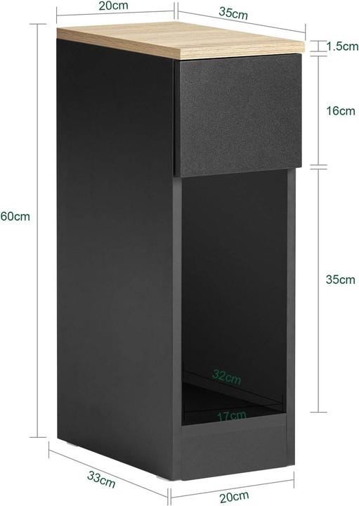 Produktbild SoBuy Nachttisch mit Schublade (20 x 35 x 60 cm)