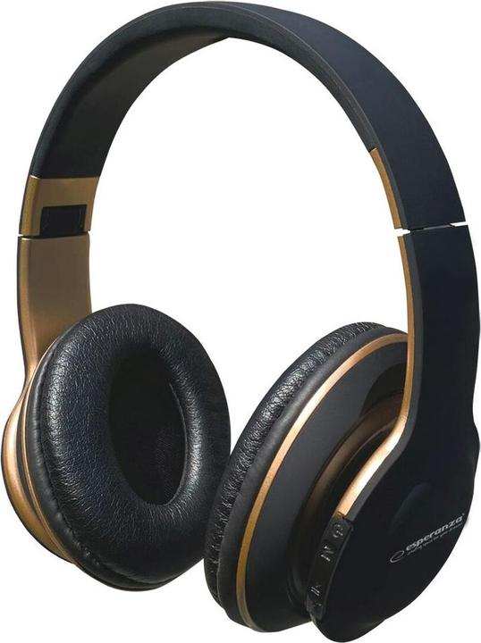 Actual product image Esperanza EH220 Bluetooth headphones with headband, Black (No noise cancellation, 7 h, Wireless)
