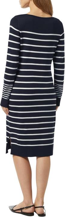 Image du produit Comma Kleid Gestreiftes Strickkleid mit U-Ausschnitt (46)