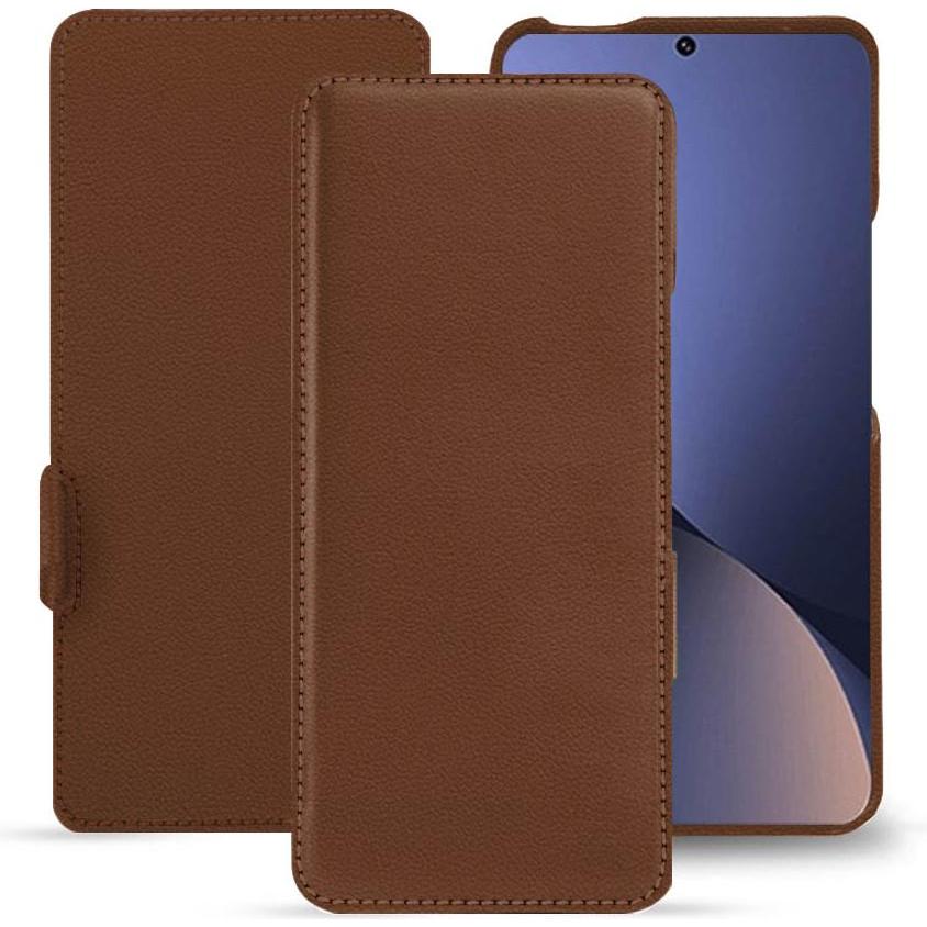 Noreve Lederschutzhülle horizontal (Xiaomi 12 Pro), Smartphone Hülle, Braun