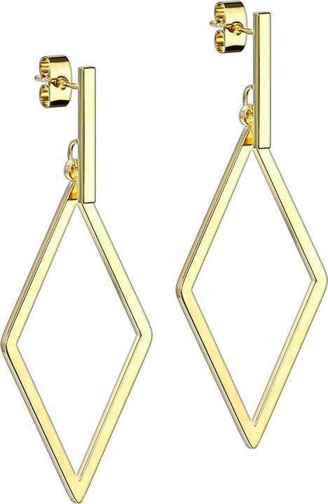 Image du produit Star Piercing Boucles d'oreilles plaqué or Pendentif poutre diamant (sans laiton, Acier chirurgical 316L)