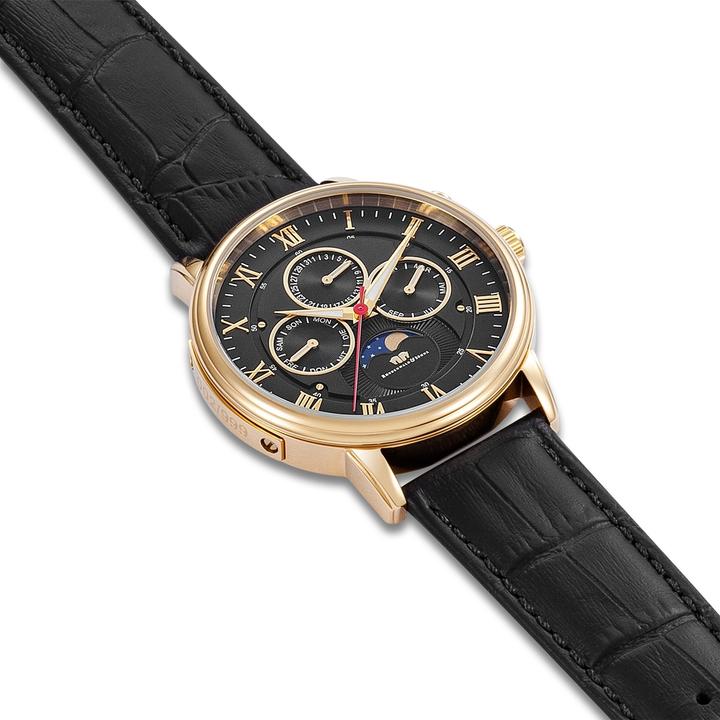 Produktbild Multifunktionen Moontime II Echtleder Gelbgold - 34082 (Analoguhr, 40 mm)