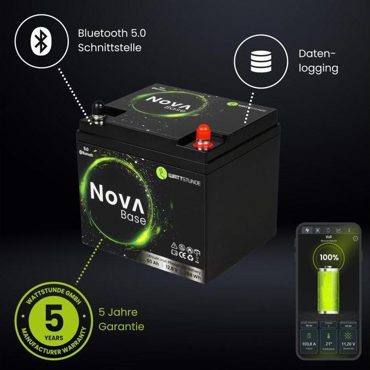 Produktbild Wattstunde Batterie NOVA Base 60 Ah LiFePO4 (12.80 V, 60 Ah)