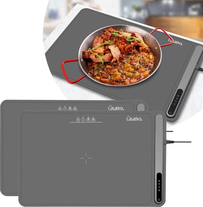 Immagine prodotto Casativo 2er-Set Elektrische Warmhalteplatte Silikon, rollbar, 55 - 100 °C, 61 x 40cm, 250 W