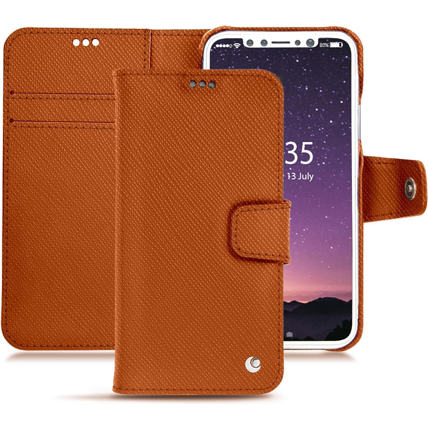 Noreve Lederschutzhülle (Apple iPhone XS), Smartphone Hülle, Orange