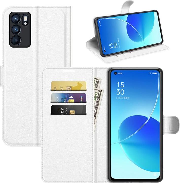 Actual product image Cover-Discount OPPO Reno6 - leather case cover white (Oppo Reno 6)