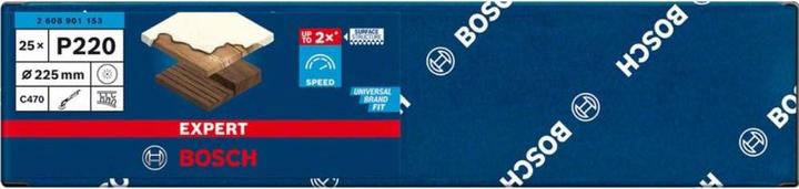 Actual product image Bosch Professional Zubehör Expert C470 Sandpaper with 19 holes for drywall sander, 225 mm, G 220, 25 pcs. (220)