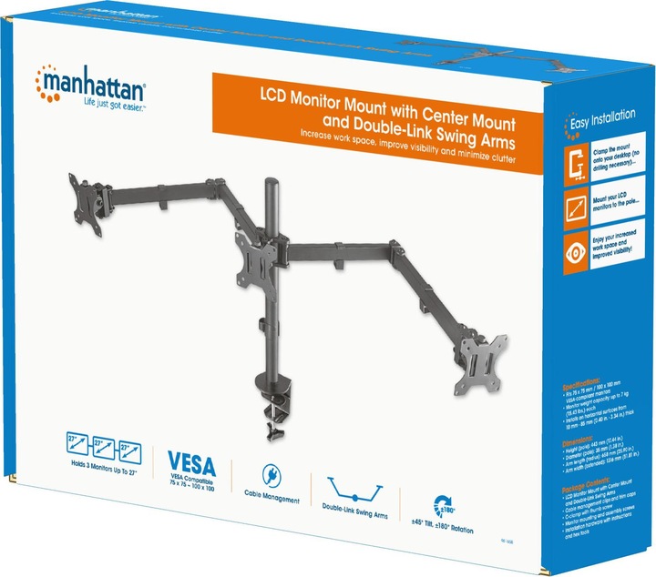 Actual product image Manhattan Table mount with monitor arm (Table, 27.01")