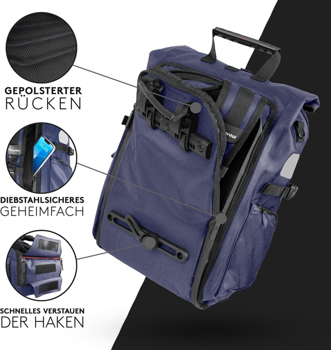 Produktbild Valkental ValkPro 3in1 Fahrradtasche - hochfunktionales Multitalent (26 l, Gepäckträgertasche)