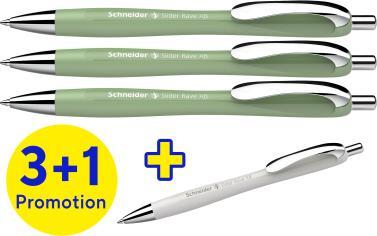 Productafbeelding Schneider AKTION: Kugelschreiber Slider Rave XB farbsortiert, Schreibfarbe: blau, 3 St. + GRATIS 1 S (Blauw, Wit, Groen, 4 x)
