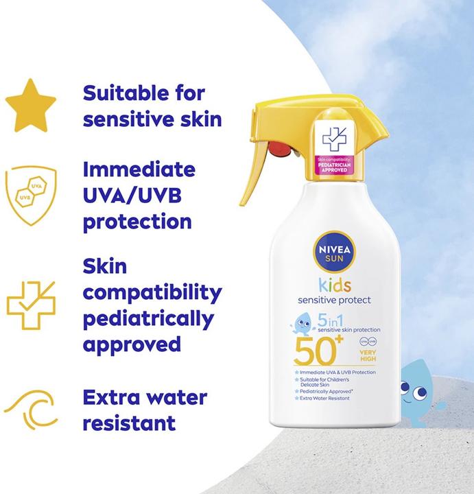 Produktbild NIVEA Babies & Kids Sensitive Protect (Sonnenspray, SPF 50, 270 ml, 150 g)