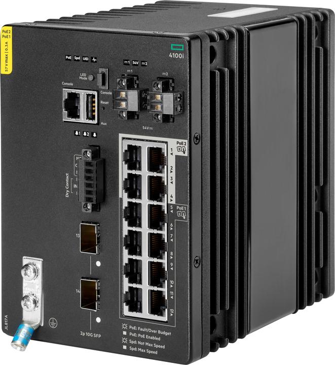 Produktbild HPE E Aruba 4100i Switch 8 Port PoE and 4 Port PoE, 2 SFP+, Layer 2, Web GUI, CL