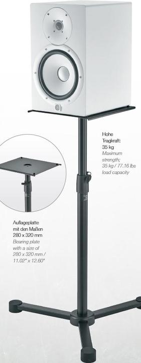 Image du produit K&M 26722 Support pour écran | 3 pieds, plat, grand (1 pièce, Support, Réglable en hauteur)