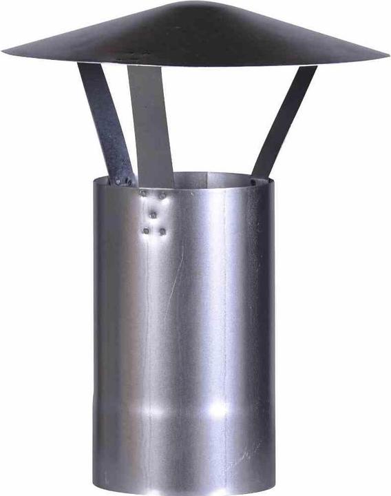 Produktbild FireFix A130/RH Regenhut (verzinkt), Höhe 420 mm, ø 130 mm - für 0,6 mm Starke Ofenrohre, Silbe