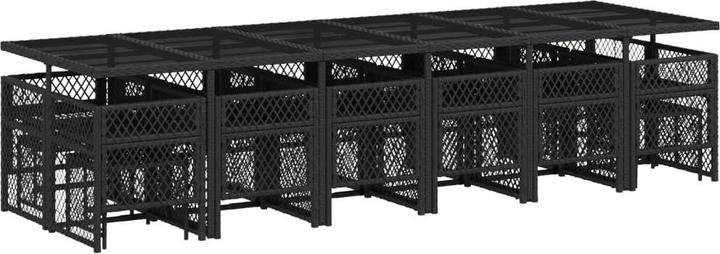 Actual product image vidaXL Garden furniture dining set garden set seating group 17pcs black poly rattan (330 cm)