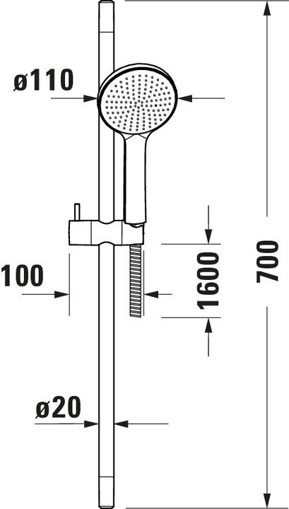 Actual product image Duravit Shower set chrome (1 Beam types, 19.50 l/min)