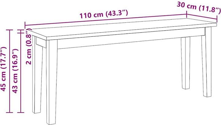 Actual product image vidaXL Bank (110 cm)