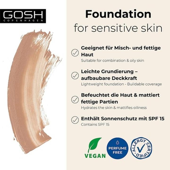 Actual product image Copenhagen GOSH - Hydramatt Foundation Medium Drak 012N 30 ml (012N)
