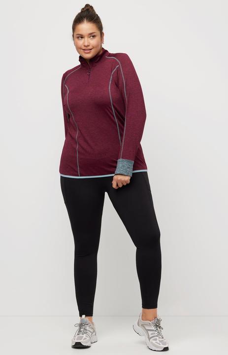 Produktbild Ulla Popken Funktionsshirt, Troyer-Kragen, Slim, Langarm, Daumenloch (42, 44)
