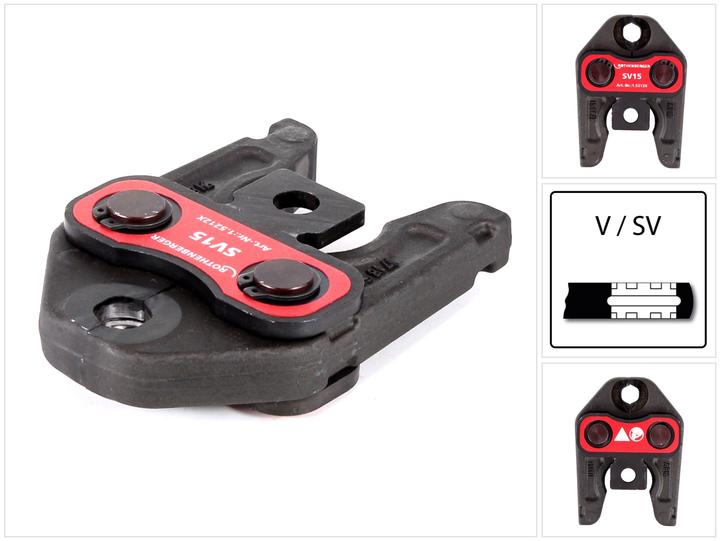 Actual product image Rothenberger Pressing jaw pressing pliers standard SV15 ( 015212X ) for ROMAX 4000 / Akku Press ACC etc (145 mm)