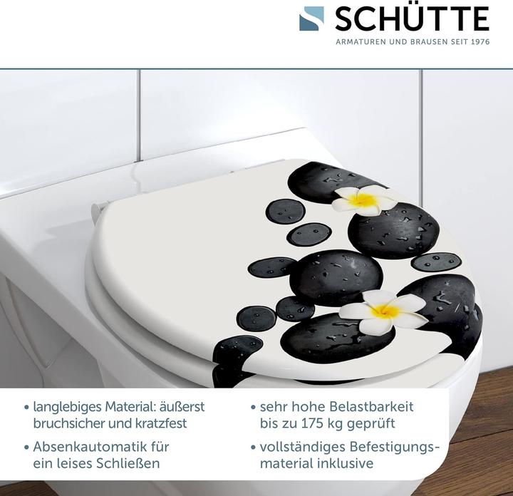 Produktbild Schütte WC Sitz Holz MDF WC-Sitz STONE DECORATION Absenkautomatik 80185-A 0