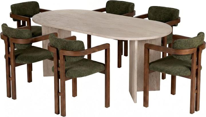 Skye Decor Meridia 6 Dining Table & Chairs Set (7 Pieces)