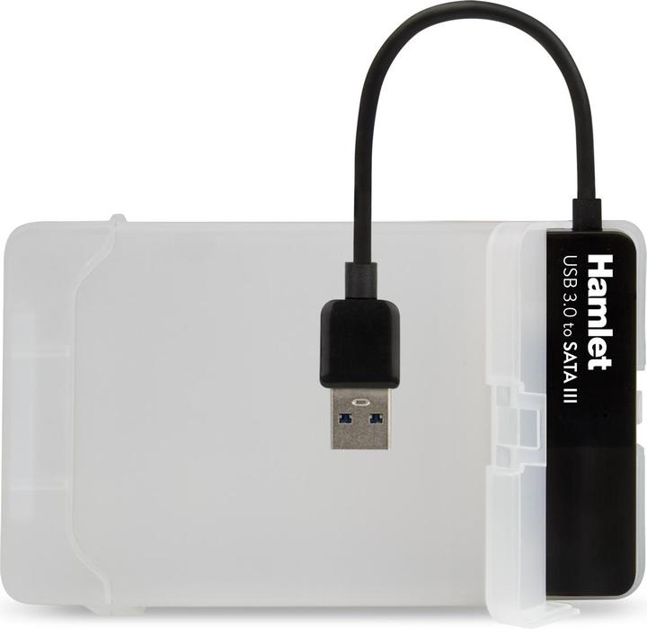 Image du produit Hamlet Adaptateur USB 3.0 vers SATA III pour connecter des disques durs ou des SSD à des PC