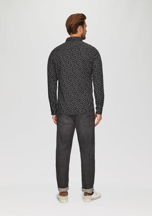 Actual product image S.Oliver Hemd Slim Fit: Gemustertes Popeline-Hemd mit Kentkragen (L)