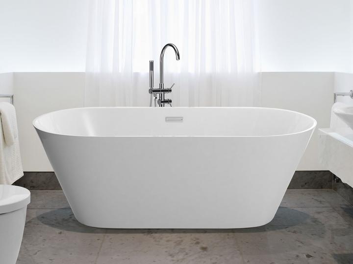 Produktbild Beliani Badewanne weiss freistehend oval 160 x 80 cm HAVANA (230 l, 160 cm, 80 cm)