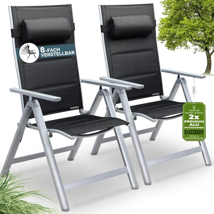 Immagine prodotto Casaria Set 2pz Sedie da Giardino Pieghevoli