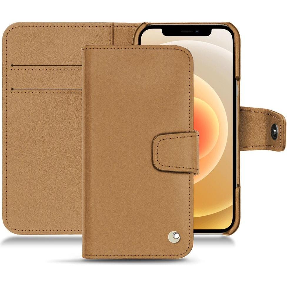 Noreve Lederschutzhülle Wallet (Apple iPhone 12), Smartphone Hülle, Beige