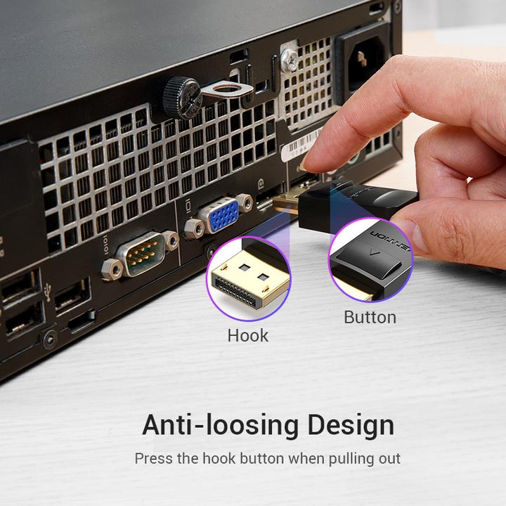 Actual product image Vention Cable DisplayPort do HDMI 3m HADBI Czarny (3 m)