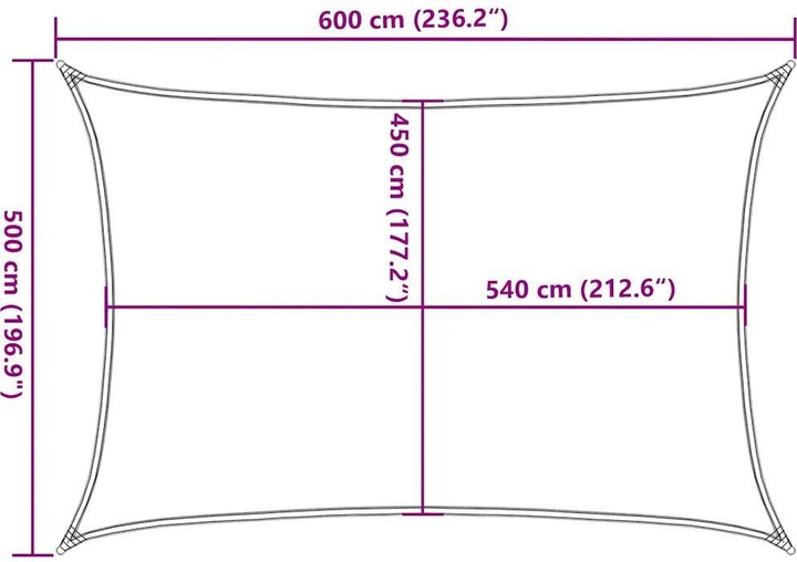Actual product image VidaXL Sonnensegel 160 g/m² Rechteckig HDPE (5 x 6 m)