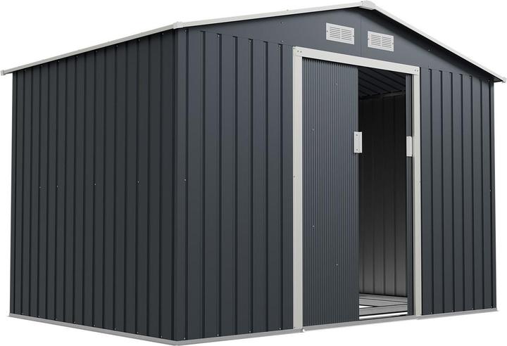 Actual product image Juskys Metal tool shed with pitched roof