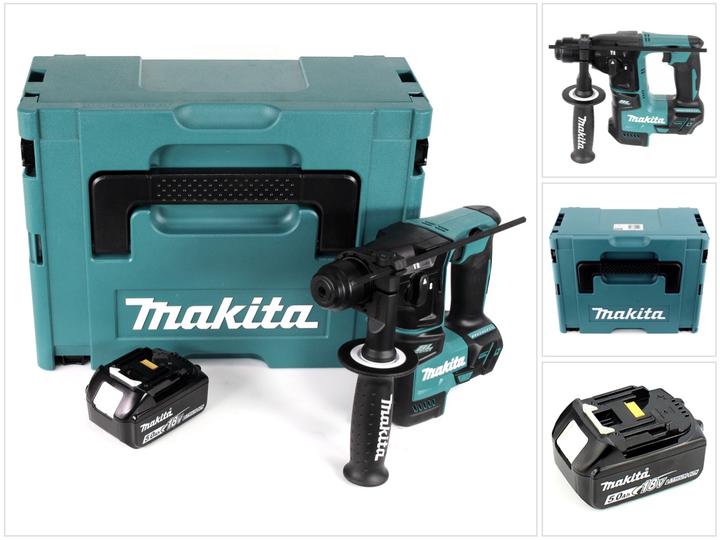 Image du produit Makita DHR 171 T1J Marteau perforateur à batterie sans balais SDS Plus + 1x batterie 5,0Ah + Makpac - sans (Fonctionnement sur batterie)
