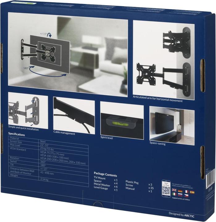 Image du produit Arctic TV Flex S (Mur, 55", 25 kg)