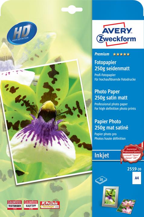 Produktbild Avery Premium Inkjet Fotopapier (250 g/m², A4, 20 Stk.)