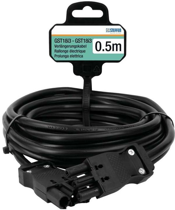 Produktbild Steffen Verlängerungskabel Td 3x1.5mm² 0.5m GST18i3-GST18i3 sw (0.50 m)
