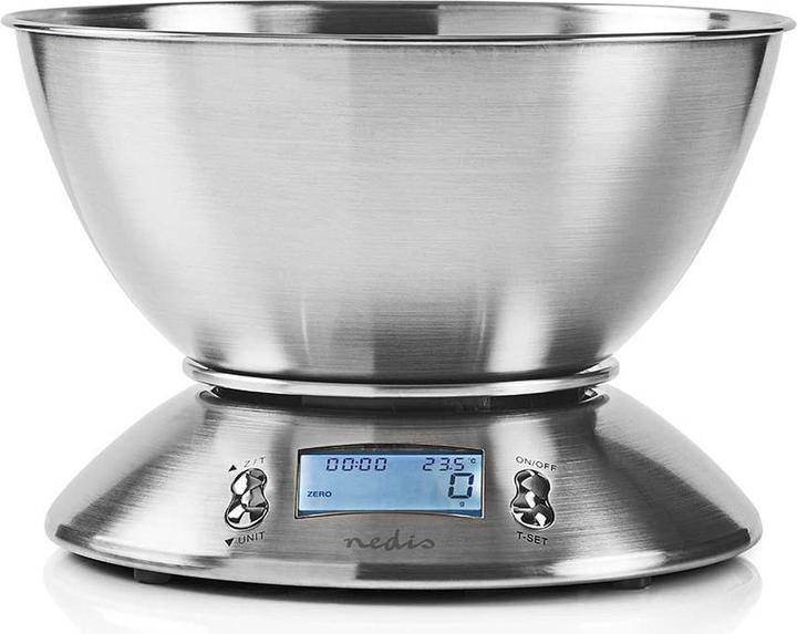Immagine prodotto Nedis Bilancia da cucina digitale - LCD illuminato - Sensore di temperatura - Timer di allarme - Sc...