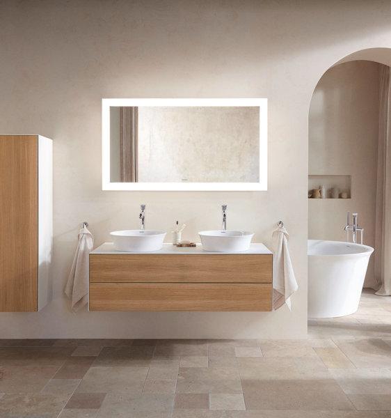 Actual product image Duravit White Tulip, wall hung vanity unit, width 1300 x depth 550mm, with 2 drawers, with tip-on te (130 x 55 x 40.80 cm)