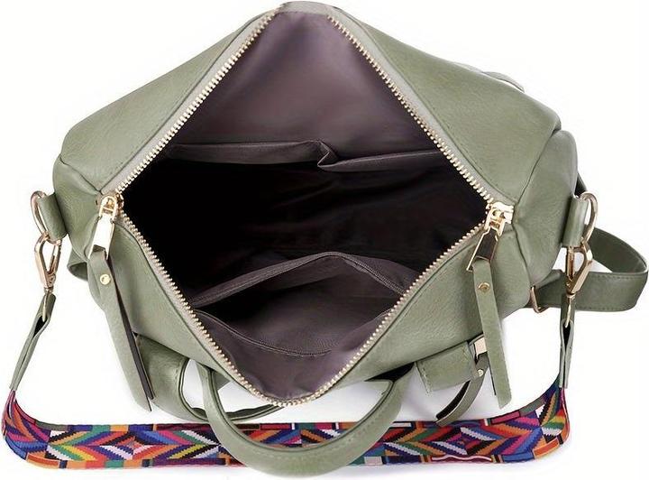 Immagine prodotto Only-Bags.Store Borsa zaino retrò, borsa a tracolla a due vie con tracolla Boho, zaino scuola in pelle vegana